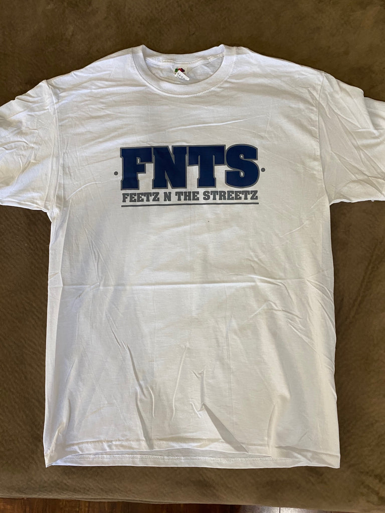White Navy & charcoal T-Shirt