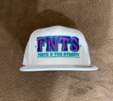 White Snapback Purple & Teal