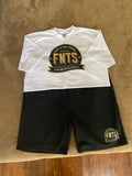 Sweat shorts/Tshirt Combo Beige/Black