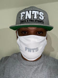 White Face Mask w/(gray or Red) FNTS Logo